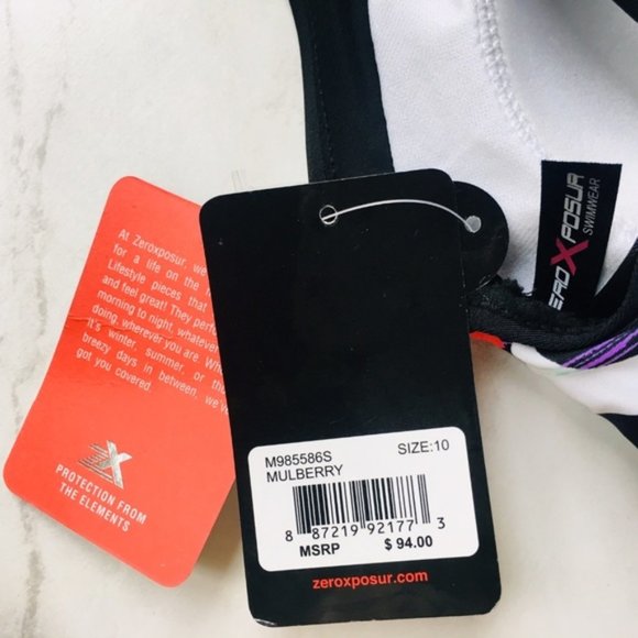 ZEROXPOSUR Mulberry Tankini Swimsuit Top NEW NWT - Picture 3 of 8